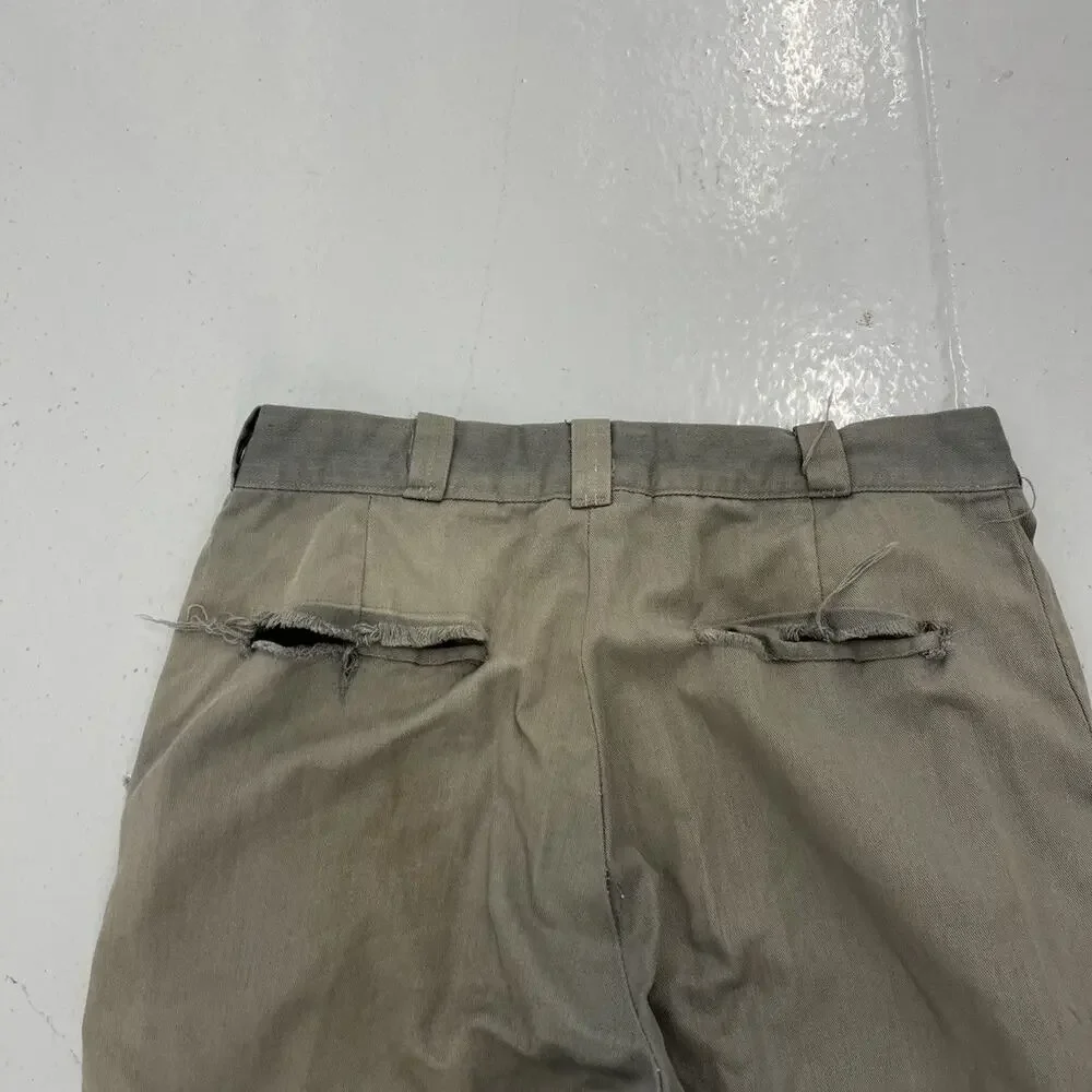 Vintage 60s Big Mac Grey Sanforized Workwear Chinos 30x28